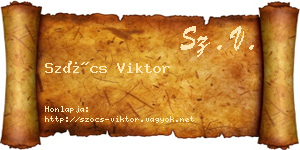 Szőcs Viktor névjegykártya