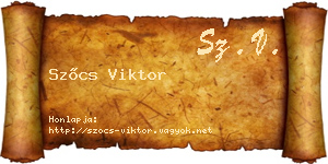 Szőcs Viktor névjegykártya